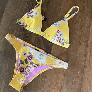 Triangl Delilah Yellow Floral Bikini